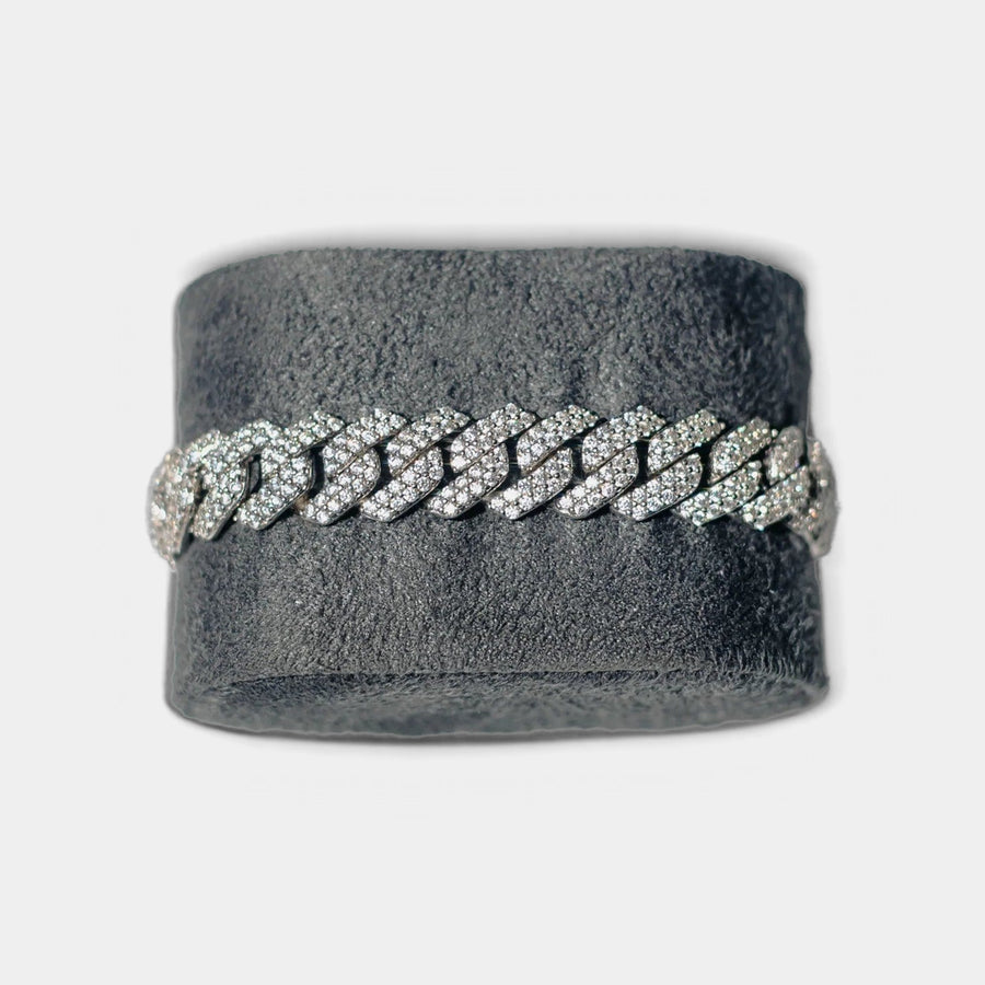 Signatur kubanskt armband - 14 mm vitguld