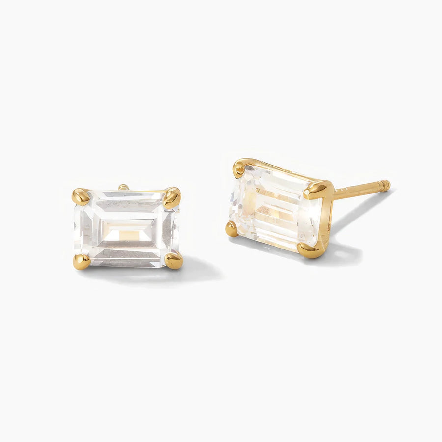 Emerald Cut Örhängen - Guld