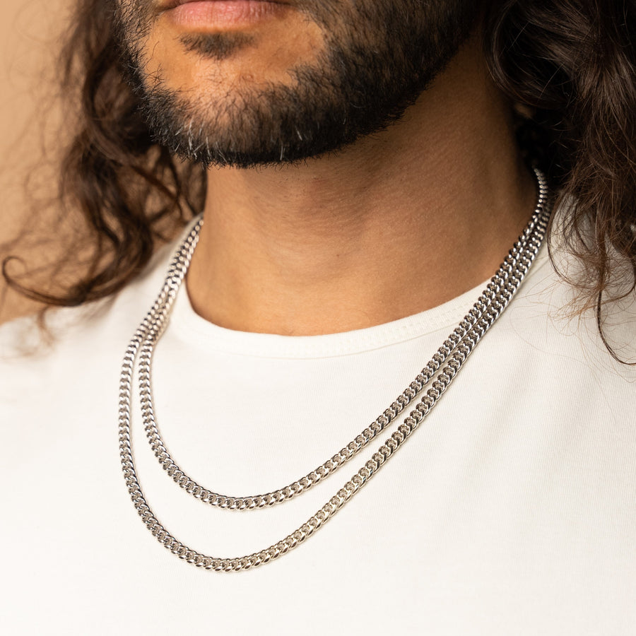 5 mm Miami Cuban Chain Stack i vitguld